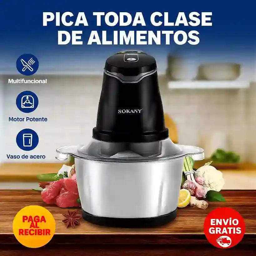 Picadora Eléctrica 2 Litros (Tamaño Grande)