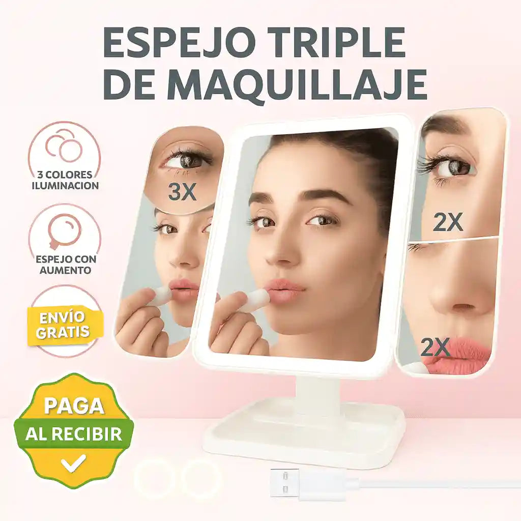 Espejo de Maquillaje Triple