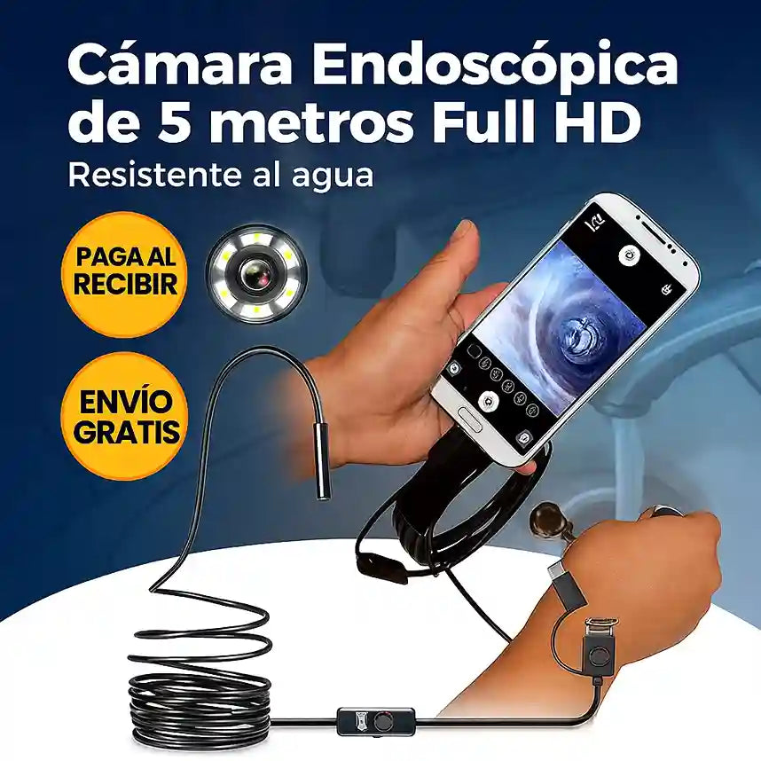 Camara Endoscopica Full HD Resistente al Agua