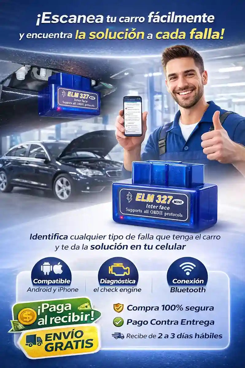 Scanner Portátil para Carro OBDII con Bluetooth