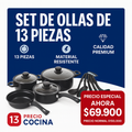 Set de Ollas de 13 Piezas Antiadherentes