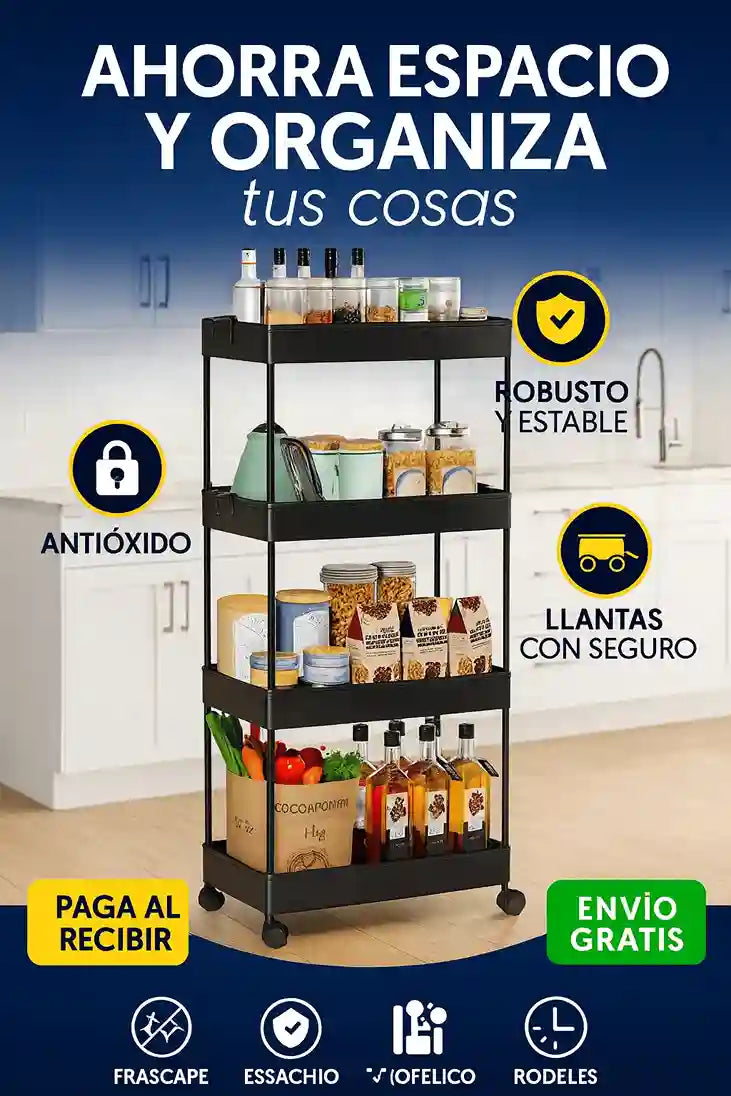 Carro Organizador de Cocina 4 Niveles