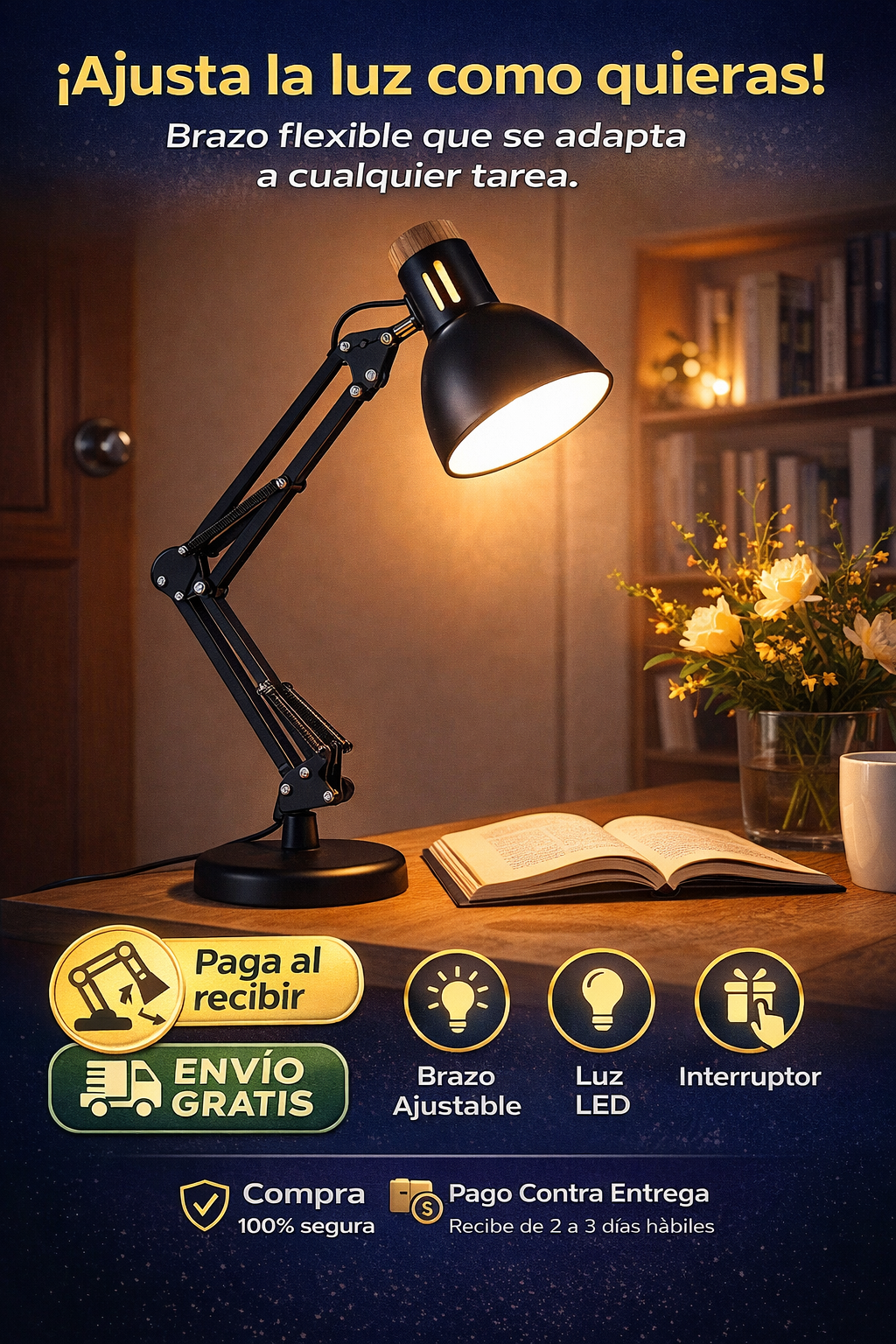 Lampara Led ajustable para escritorio