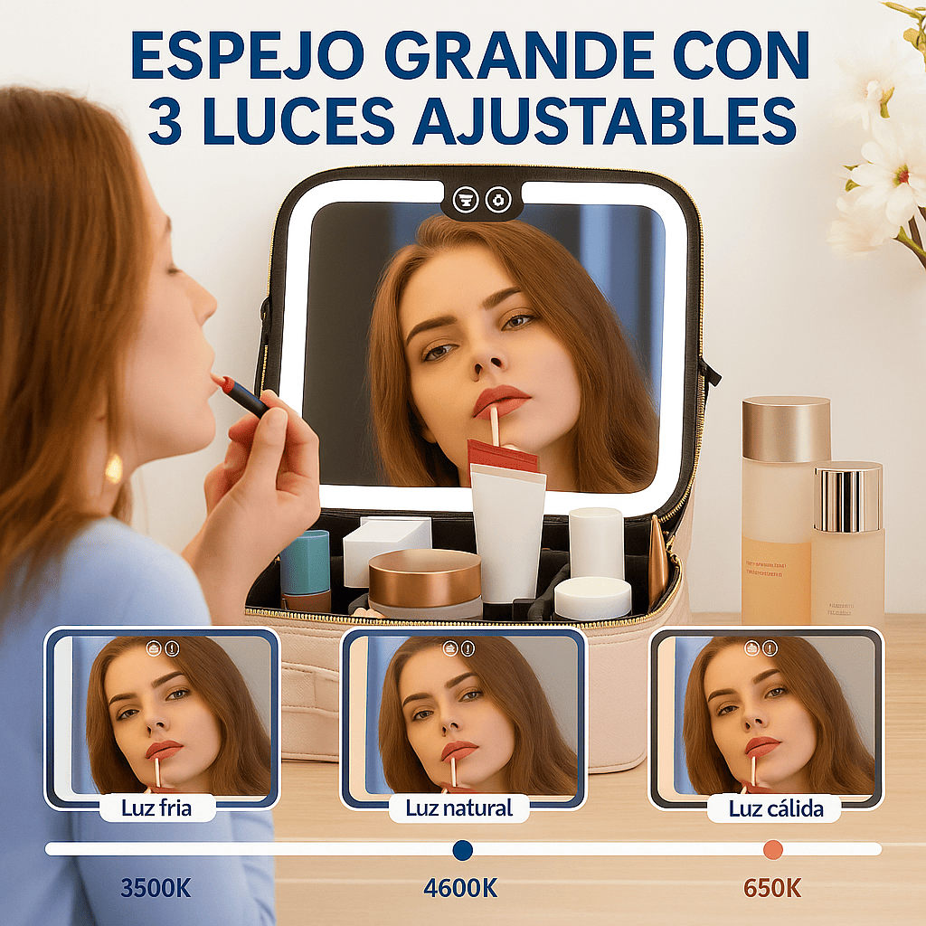 Cosmetiquera con Espejo LED